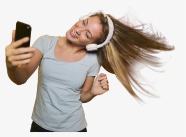 Girl Taking Selfie With Listening Music Png Image - Girl Taking Selfie Png, Transparent Png, Transparent PNG