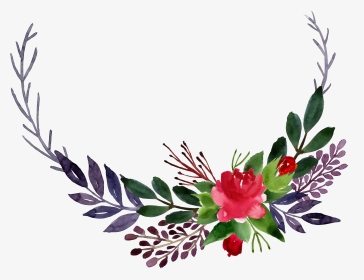 Corner Transparent Watercolor Floral - Flowers And Leaves Clipart, HD Png Download, Transparent PNG