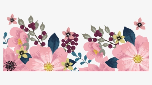 Transparent Flower Background Clipart - Background Flower Border Design, HD Png Download, Transparent PNG