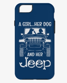 A Girl Her Dog And Jeep Phone Case Royal / Iphone 6 - Girl Her Dog And Her Jeep, HD Png Download, Transparent PNG