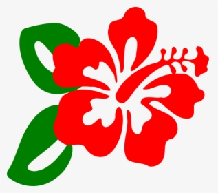 Red Hibiscus Clip Art At Vector Clip Art - Hawaiian Flower Clipart, HD Png Download, Transparent PNG