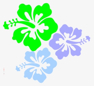 Hibiscus Flower Svg Clip Arts - Blue And Green Flower Clipart, HD Png Download, Transparent PNG