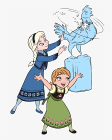 Frozen Clipart Frost - Young Elsa And Anna Clipart, HD Png Download, Transparent PNG