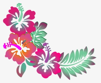 Hibiscus Design - Flower Border Clipart Png, Transparent Png, Transparent PNG