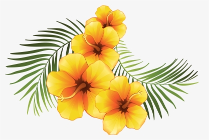 Exotic Floral Decoration Transparent Png Clip Art Imageu200b - Tropical Flowers Transparent Background, Png Download, Transparent PNG