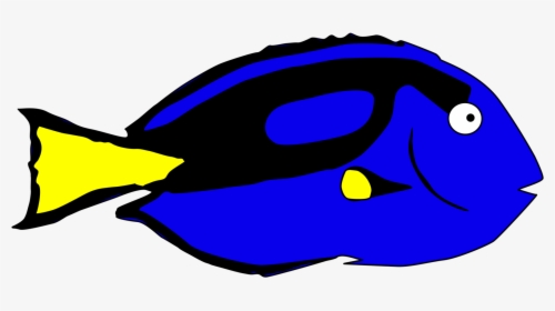 Fish,yellow,beak - Cartoon Blue Tang Png, Transparent Png, Transparent PNG