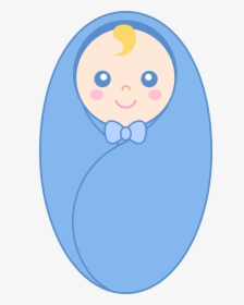 Swaddled Baby Boy Free Clip Art - Baby In A Swaddle Cartoon, HD Png Download, Transparent PNG