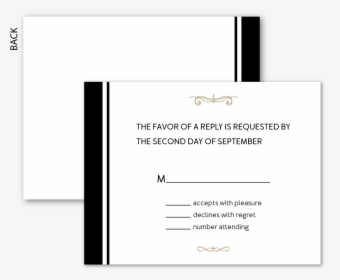 Formal Response Card  								data-caption  								class - Black Tie Reception Cards, HD Png Download, Transparent PNG