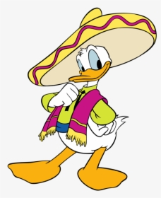 Donald Duck Clipart Disney - Donald Duck With Sombrero, HD Png Download, Transparent PNG