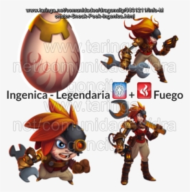 When Ingenica Was A Girl, Captain Copperbeard Was - Monster Legends Breed Ingenica, HD Png Download, Transparent PNG