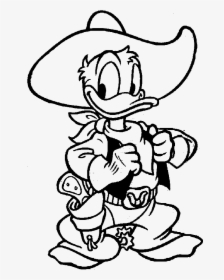 Donald Duck A Funny Cowboy Coloring Pages Donald Duck - Donald Duck For Coloring, HD Png Download, Transparent PNG