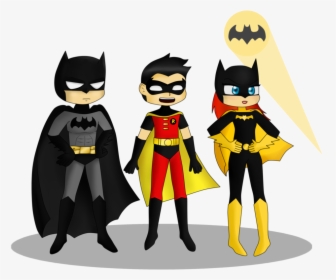 Transparent Batman Cartoon Png - Batman Robin And Batgirl Cartoon, Png Download, Transparent PNG