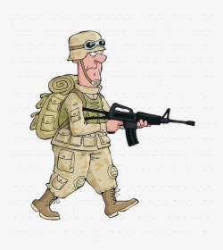 Soldier Cartoon Drawing American Soldiers Transparent - Soldier Cartoon Transparent Background, HD Png Download, Transparent PNG