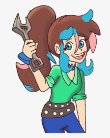 Me With A Wrench By Gadgetgirlsteph1234 - Cartoon, HD Png Download, Transparent PNG