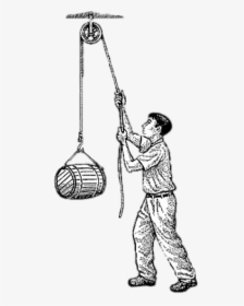 Man Using A Pulley - Pulley Png, Transparent Png, Transparent PNG