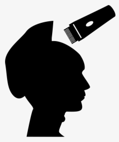 Shaving Male Head Silhouette - Shaving Head Clip Art, HD Png Download, Transparent PNG