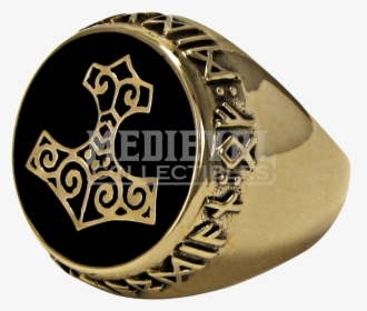 Runic Thor Hammer - Thors Hammer Ring, HD Png Download, Transparent PNG
