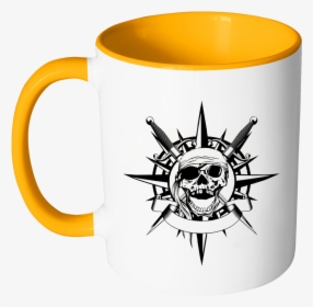 Pirate Skull Accent Mug - ドクロ の イラスト リアル, HD Png Download, Transparent PNG