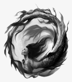 Mermaid Tattoo Drawing Siren Sketch - Dark Mermaid Tattoos, HD Png Download, Transparent PNG