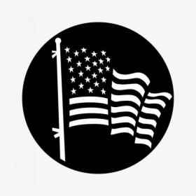 Transparent Usa Flag Black And White Png - Circle Black And White American Flag, Png Download, Transparent PNG