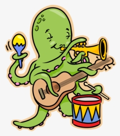 Vector Illustration Of Giant Octopus Plays Guitar, - Multiple Intelligence Musical Rhythmic, HD Png Download, Transparent PNG