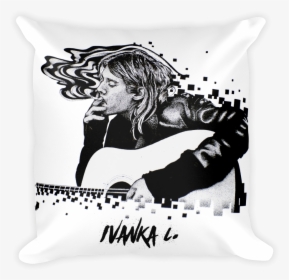 Kurt Cobain Smoking Square Print Pillow - Cushion, HD Png Download, Transparent PNG