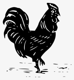 Cochin Chicken Rooster Silhouette Clip Art - Black And White Rooster Clipart With Transparent Background, HD Png Download, Transparent PNG