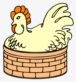 Hen In Basket Svg Clip Arts - Clip Art Of Hen In The Box, HD Png Download, Transparent PNG