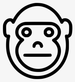 Png File Svg Gorilla Face Outline Transparent - Icone Gorille Png, Png Download, Transparent PNG