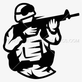 Soldier Png Black And White, Transparent Png, Transparent PNG