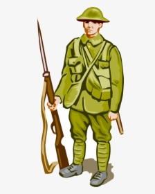 Soldier Free American Cliparts Clip Art Transparent - First World War Soldier Cartoon, HD Png Download, Transparent PNG