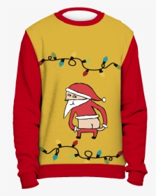 On Sale Bad Santa Ugly Christmas Sweater - Long-sleeved T-shirt, HD Png Download, Transparent PNG