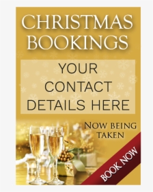 Book Now Christmas Party Poster - Christmas Dinner Wine, HD Png Download, Transparent PNG