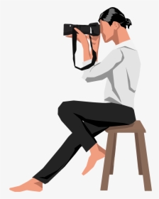 Woman On Stool Big - Photographer Clipart, HD Png Download, Transparent PNG
