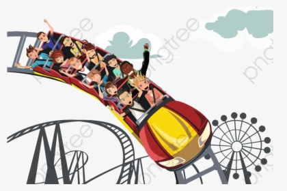 Transparent Roller Coaster Clip Art - People Riding On A Roller Coaster Clipart, HD Png Download, Transparent PNG