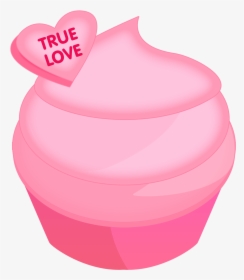 Pink Cupcake Clipart - Pink Valentines Day Clipart, HD Png Download, Transparent PNG
