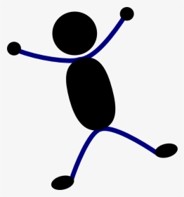 Jump Stick Man Black Svg Clip Arts - Stick Figure Jumping Png, Transparent Png, Transparent PNG