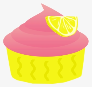 Free Cupcake Clipart - Pink And Yellow Cupcake Clipart, HD Png Download, Transparent PNG