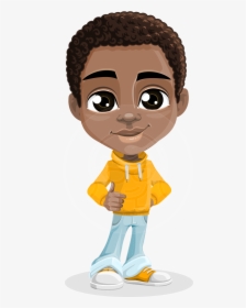 Vector Child Cartoon Character - African American Male Cartoon Characters, HD Png Download, Transparent PNG