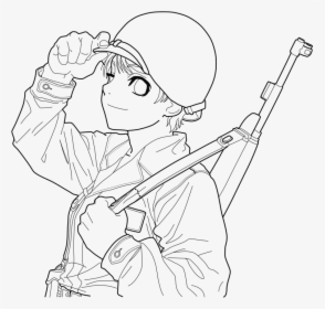 Ww2 American Soldier Coloring Page, Printable Ww2 American - Line Art, HD Png Download, Transparent PNG
