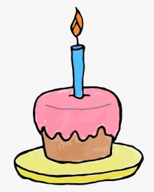 Transparent Cupcake Clipart Png - Cupcake With Candle Clipart, Png Download  , Transparent Png Image - PNGitem