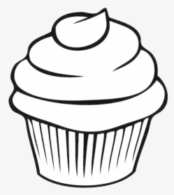 Рay Attention To Cupcake Clipart Outline - Coloring Page Cupcake Cute, HD Png Download, Transparent PNG
