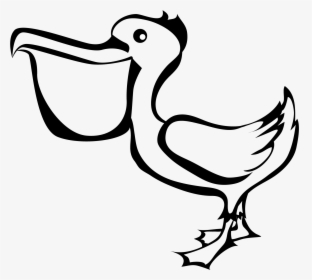 Pelican Clipart Vector - Pelican Black And White Clipart, HD Png Download, Transparent PNG