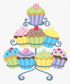 Vector Cupcakes Holder - Transparent Cake Stand Clipart, HD Png Download, Transparent PNG