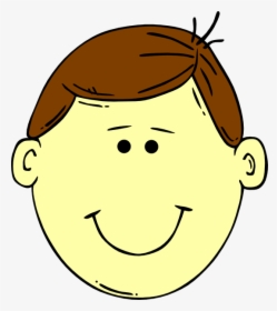 Boy With Brown Hair Clipart - Boy Clipart Face Black And White, HD Png Download, Transparent PNG