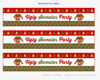 Ugly Sweater Water Bottle Labels, HD Png Download, Transparent PNG