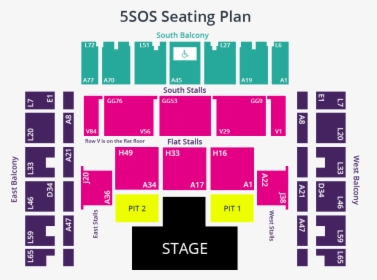 5sos Seating Plan - Brighton Centre Seating Plan, HD Png Download, Transparent PNG