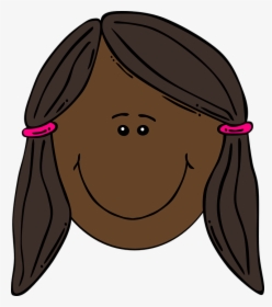 Free Download Cartoon Face Girl And Boy Clipart Girl - Brown Girl Face Clipart, HD Png Download, Transparent PNG