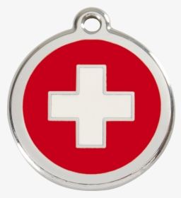 Red Dingo Stainless Steel & Enamel Swiss Cross Dog - Large Pet Tag Red, HD Png Download, Transparent PNG