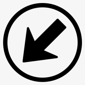 Navigational Arrow Pointing Down Left In A Circle - Circle, HD Png Download, Transparent PNG